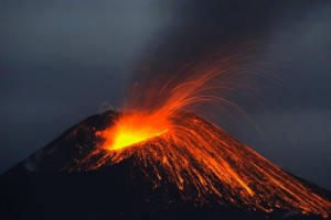 Indonesia, Sunda Strait, Krakatoa volcano eruption