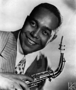 Charlie Parker Holding Saxophone