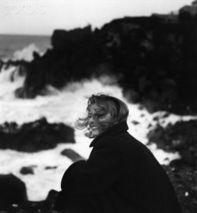 Ingrid Bergman at Seashore Filming Stromboli