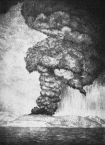 Drawing of the Krakatau Eruption, 1883
