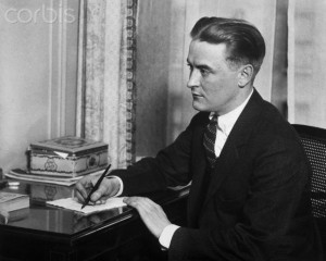 F.Scott Fitzgerald Writing at Desk