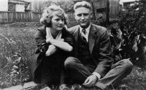 Authors Scott and Zelda Fitzgerald in Garden