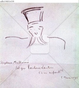 Stephane Mallarme, 1895, drawing by Henri de Toulouse-Lautrec (1864-1901).