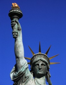 Detail of the Statue of Liberty replica in Tokyo
