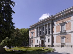 The Puerta de Murillo entrance to the Prado Museum, Madrid, Spain.