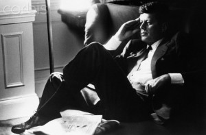 Weary Presidential Candidate John F. Kennedy