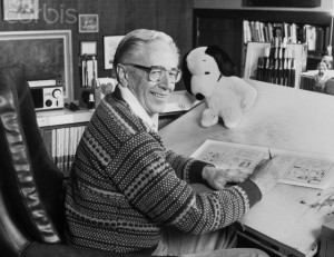 Charles M. Schulz in His Studio