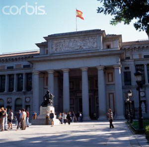 Visitors Outside the Entrance to the Prado Museum, Madrid