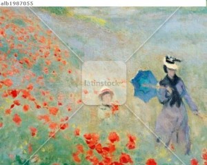 Poppies at Argenteuil, 1873, by Claude Monet (1840-1926), oil on canvas, 50x60 cm. Detail.