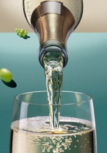 Champagne being poured into champagne flute