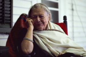 USA. Northeast Harbor. Maine. 1985. Marguerite Yourcenar, poet.