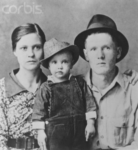 Elvis Presley as a Boy with His Parents
