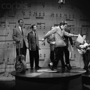 Elvis Presley Rehearsing at the Maxine Elliot Theater for the Ed Sullivan Show