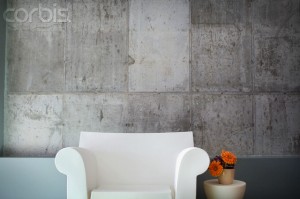 Concrete Wall Behind Plastic Club Chair