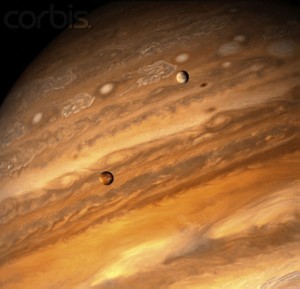 Io and Europa over Jupiter