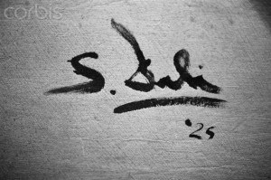 Signature of Spanish Painter Salvador Dali