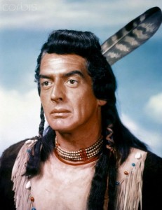 Victor Mature on set of Valley of Fury