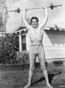 Actor Victor Mature Lifting Barbell