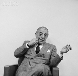Aristotle Onassis Gesturing While Sitting
