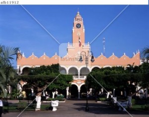 Mexico.Yucatan.Mérida.Plaza Mayor y Palacio Municipal.Siglo XVI-XVIII-XIX.