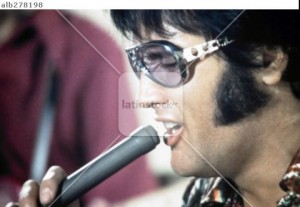 The American singer Elvis Presley performing in 1970.