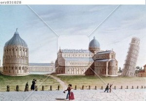 GRABADO-VISTA DE LA CIUDAD DE PISA - ITALIA.