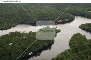 Rio Negro em meio a floresta Amazonica, Amazonas, Brasil.