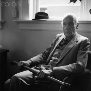 Writer William S. Burroughs Holding a Cane