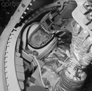 John Glenn in Training Capsule