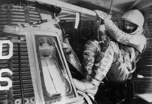 John Glenn Climbing into Space Capsule