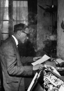 William S. Burroughs At Typewriter