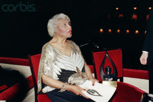 Marian Anderson Seated with Award Trophy