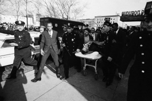 Police Carry Stretcher with Malcolm X's Body
