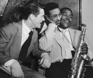 Max Roach, Charlie Parker and Sven Bolheim Laughing