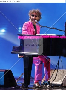 Argentine musician Fito Paez performs during the 55th International Song Festival in Vina del Mar city