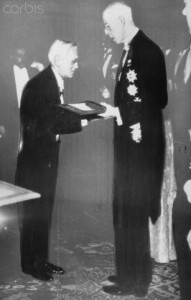 King Gustav V Presenting Nobel Prize
