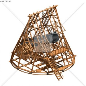 Herschel's 40-foot telescope, artwork