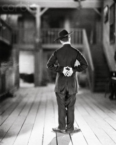 Back View of Charlie Chaplin