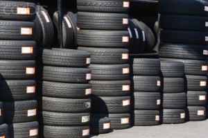 Stacks of car tires