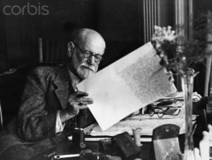 Sigmund Freud Editing a Manuscript