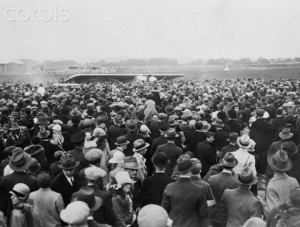 Crowd Surrounding Lindbergh Plane