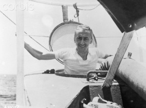 Jacques Cousteau in Submarine
