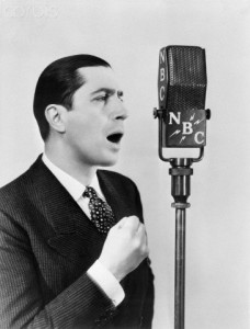 Argentine Singer Carlos Gardel Sings on Radio Show