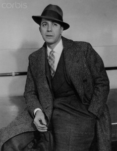 Tango Dancer Carlos Gardel Wearing Suit and Fedora