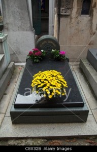 Grave of French composer Claude Debussy (1862-1918) at Passy Cemetery, Paris, France