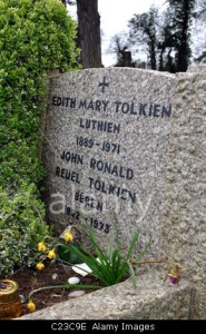 Grave of J.R.R.Tolkien, Wolvercote Cemetery, Oxford, UK