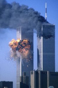 File photo of attack on World Trade Center twin towers in New York