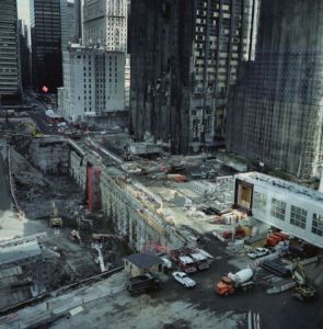 U.S.A. New York. Ground Zero. The site of the World Trade Centre twin towers which were destroyed by a ter