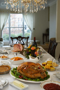 Holiday Dinner on Dining Table