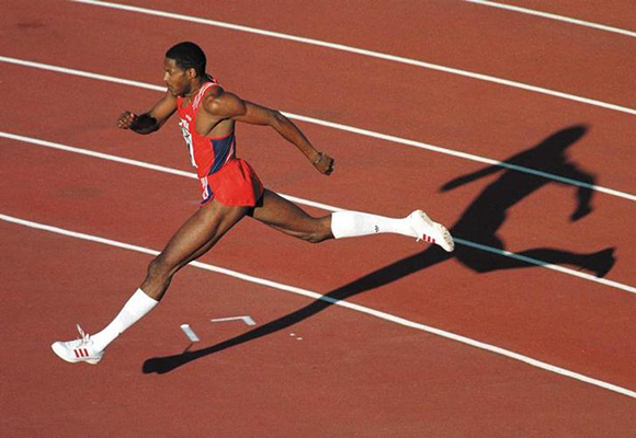 FILE PHOTO - Javier Sotomayor of Cuba takes his run up in the qualifying round of the men's high jump at the 6th IAAF World Athletics Championships August 4, 1997. Sotomayor later won the gold medal during the August 6 finals with a jump of 2.37 metres. dmo/Photo by Ralf Stockhoff REUTERS DMO